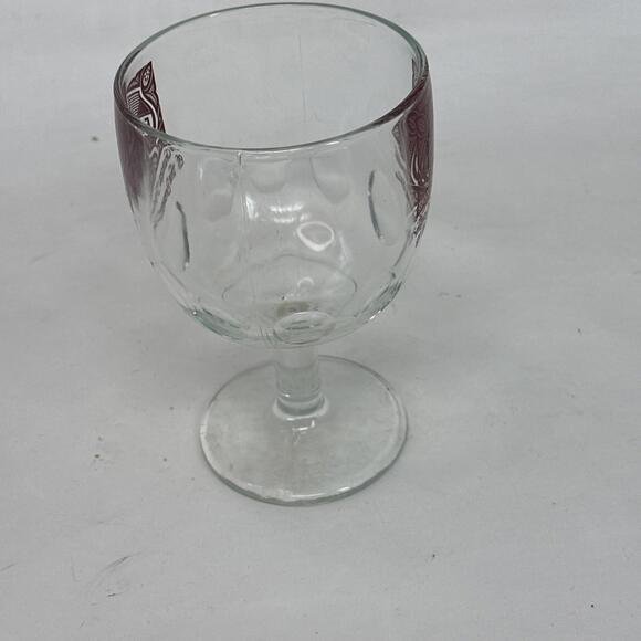 Vtg Falstaff Glass Beer Goblet Thumbprint Streamed Dimples Carnival U272-9 - Picture 2 of 3